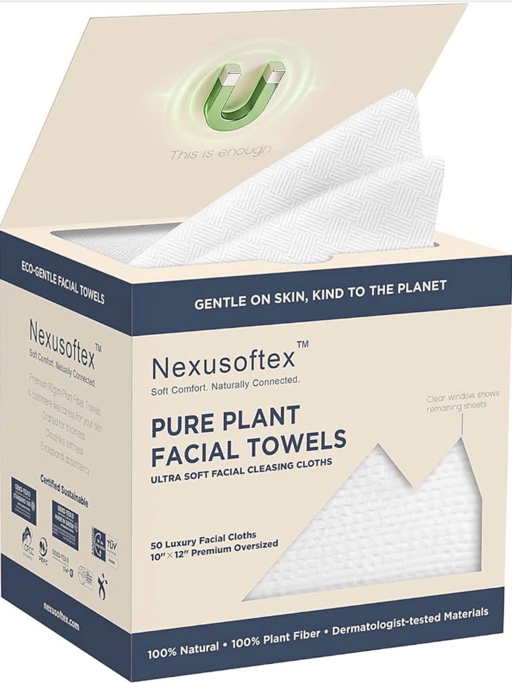Pure Plant Facial Towels - White